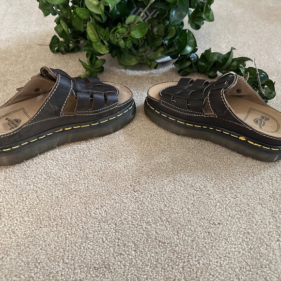 Dr. Martens VINTAGE 5A57 Slide Mule Sandal NWOT Oiled Leather Brown Women's 6 - Picture 7 of 10